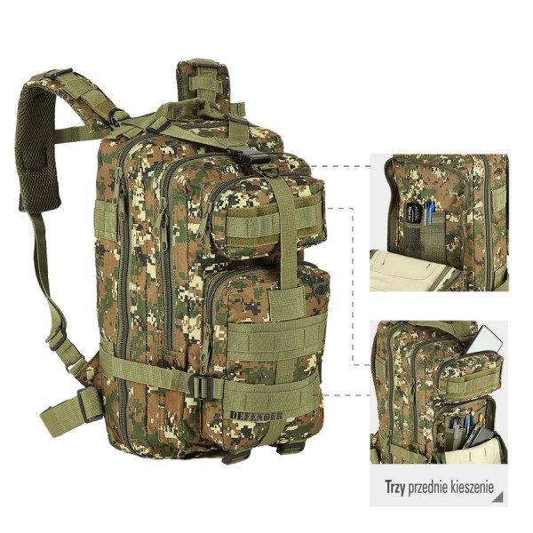 Рюкзак тактичний Nils Camp Defender CBT7204 зелений камуфляж