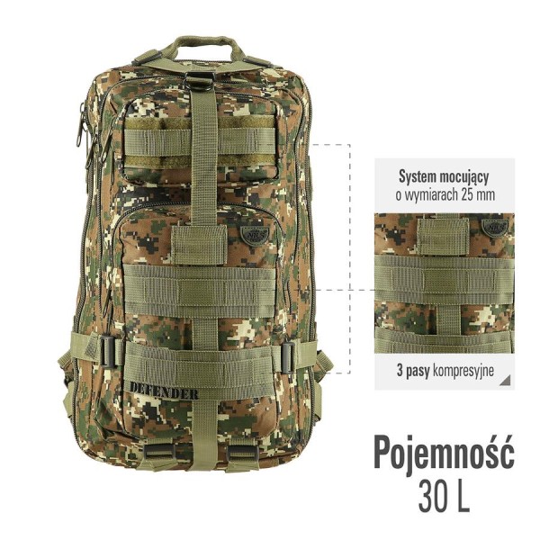 Рюкзак тактичний Nils Camp Defender CBT7204 зелений камуфляж
