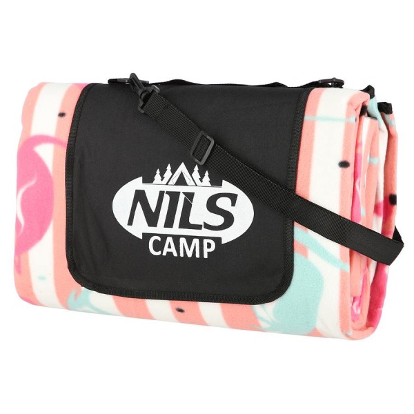 Килимок-сумка з фольгованим низом Nils NC2313 200x200см з фламінго