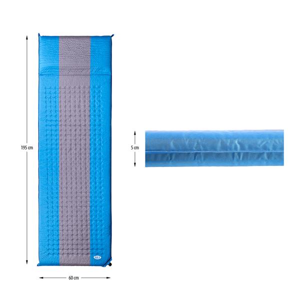 Самонадувний килимок Nils Camp NC4340 синій-сірий