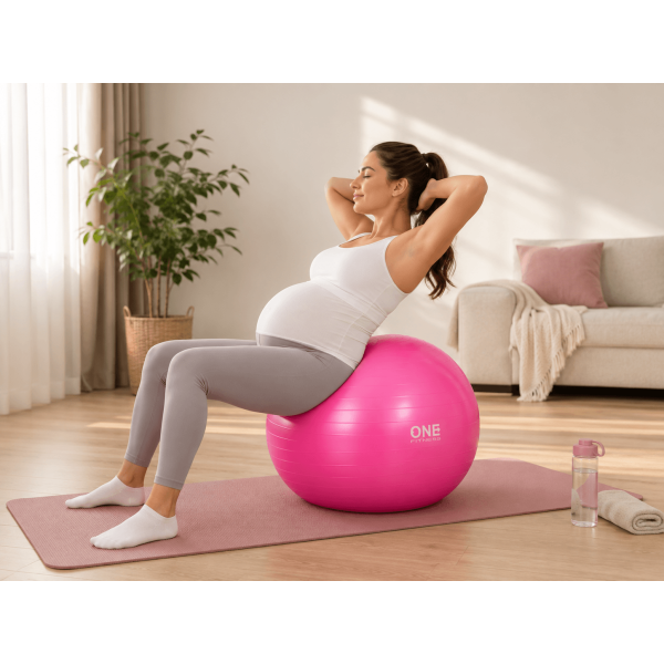 Гімнастичний м'яч Fitness Gym Ball 10 55см рожевий