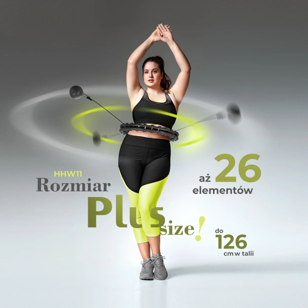 Хула-хуп з тягарцем PlusSize HMS HHW11 60-126 см, чорний