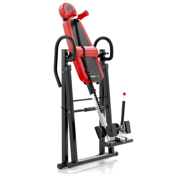 Інверсійний стіл складаний InverFit V2 до 150 кг, червоний