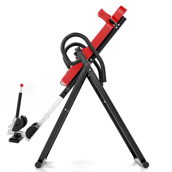 Інверсійний стіл складаний InverFit V2 до 150 кг, червоний
