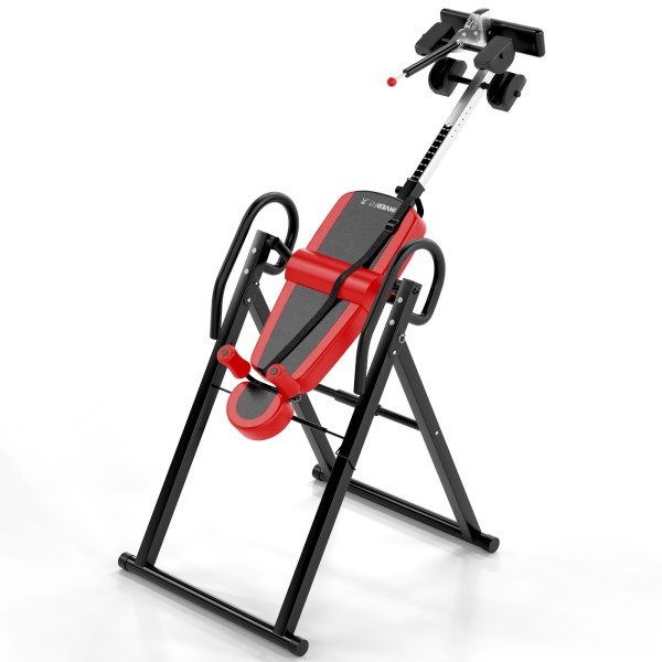 Інверсійний стіл складаний InverFit V2 до 150 кг, червоний