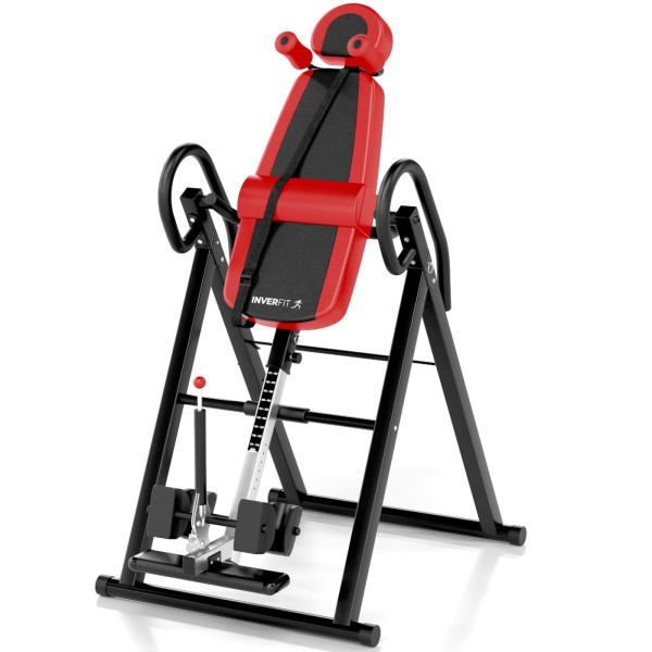 Інверсійний стіл складаний InverFit V2 до 150 кг, червоний