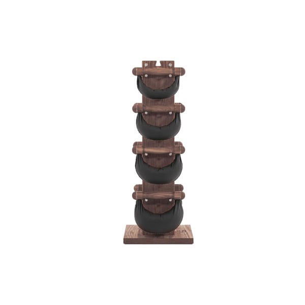 Стійка з гантелями 2-8кг NOHRD SwingBell Tower Oak Vintage, шкіра