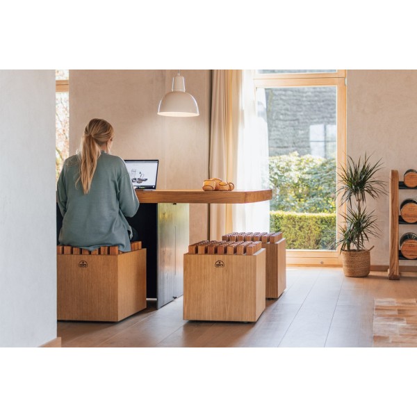 Дерев'яне масажне крісло NOHRD HedgeHock Stool Oak Vintage