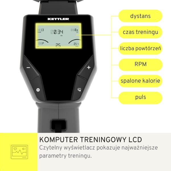 Магнітний гребний тренажер KETTLER AXOS Rower 2.0 BLACK