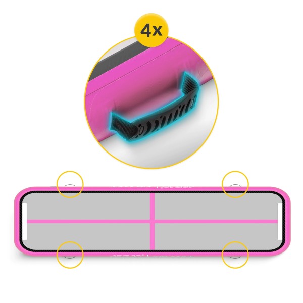 Надувний килимок для гімнастики 4Fizjo AirTrack, рожевий