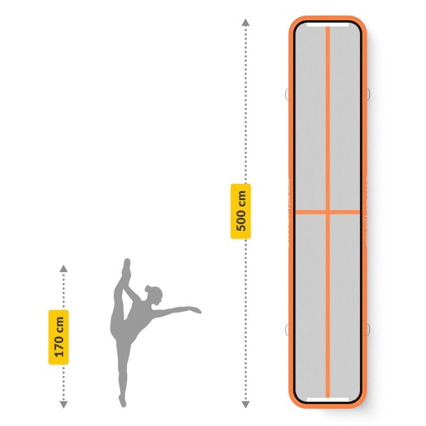 Надувний килимок для гімнастики 4Fizjo AirTrack, помаранчевий