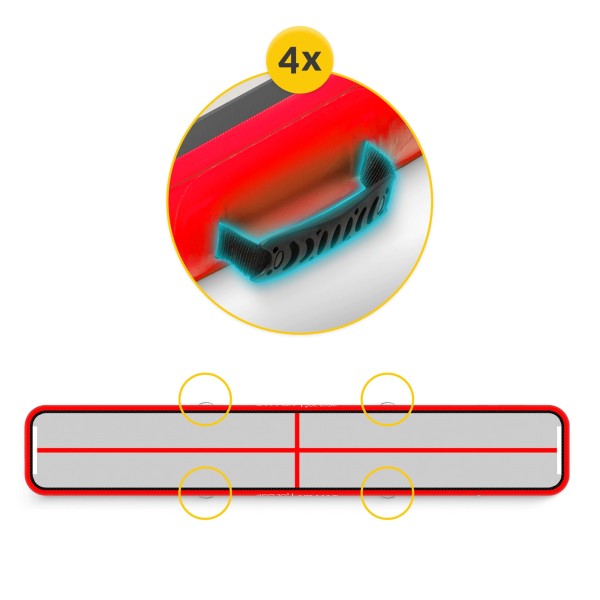 Надувний килимок для гімнастики 4Fizjo AirTrack, червоний