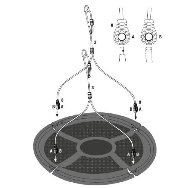 Гойдалка гніздо-лелеки з наметом Hudora Nest Swing Pirate 90 cm (72152)