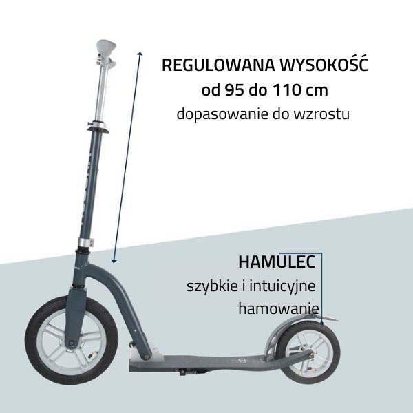 Самокат Hudora BigWheel Air All Paths 280 сірий