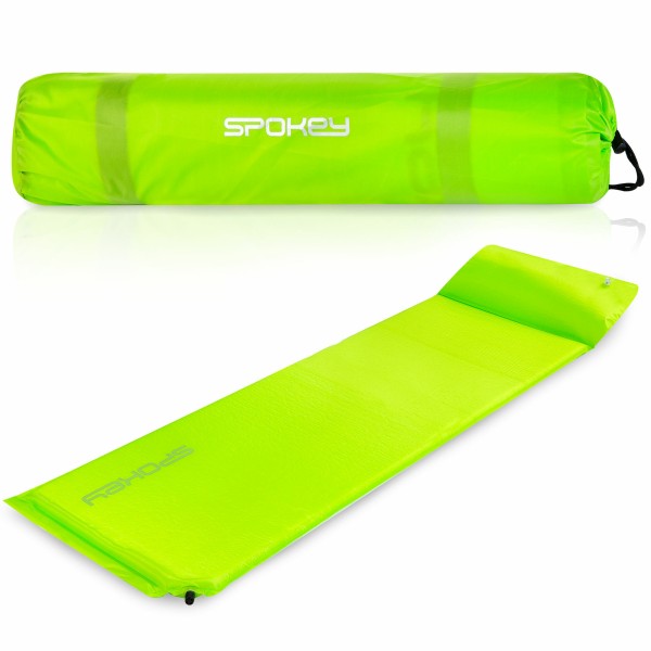 Самонадувний мат з подушкою Spokey SAVORY PILLOW, салатовий