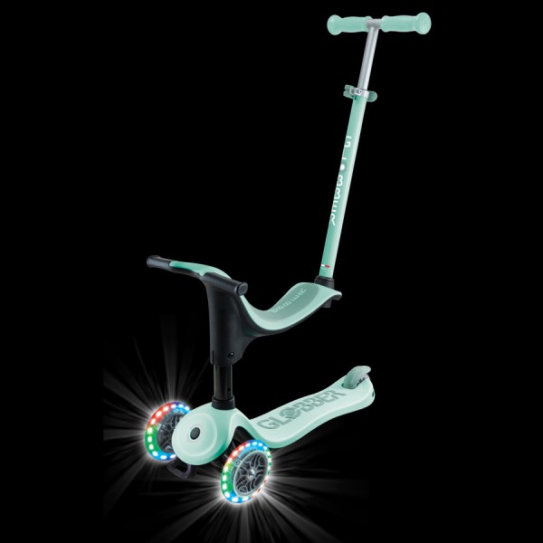 Дитячий самокат 3в1 Globber Go Up Sporty Lights м'ятний (452-706-4-S)