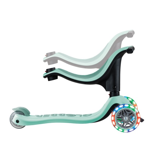 Дитячий самокат 3в1 Globber Go Up Sporty Lights м'ятний (452-706-4-S)