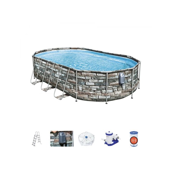 Басейн Bestway Power Steel Swim 610x366x122см