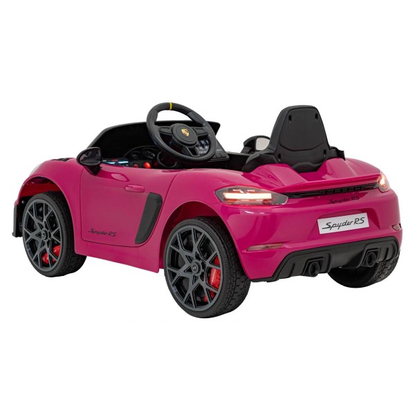 Автомобіль на акумуляторі лакований Ramiz Porsche Spyder RS 718 рожевий
