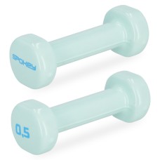 Вінілові гантелі Spokey SHAPE 2x0,5 кг, м'ятний
