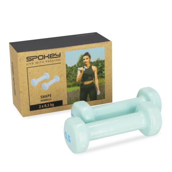 Вінілові гантелі Spokey SHAPE 2x0,5 кг, м'ятний