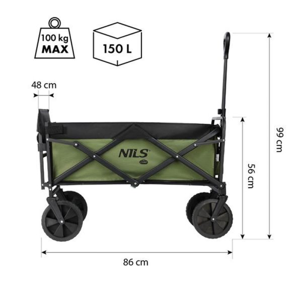 Візок туристичний складний Nils Camp NC2602 зелений