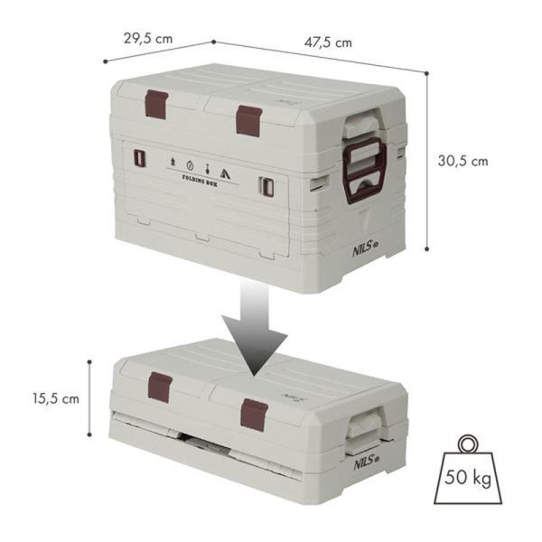 Ящик складний з кришкою Nils Camp NCB4003 42л білий