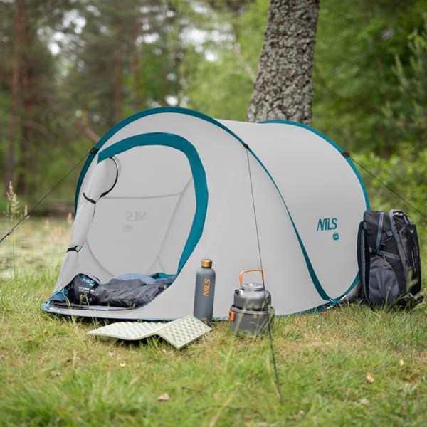 Намет для кемпінгу саморозкладний Nils Camp NC3743 сірий