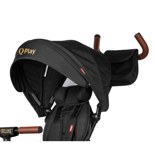 Триколісний велосипед Qplay Rito Deluxe Rubber чорний