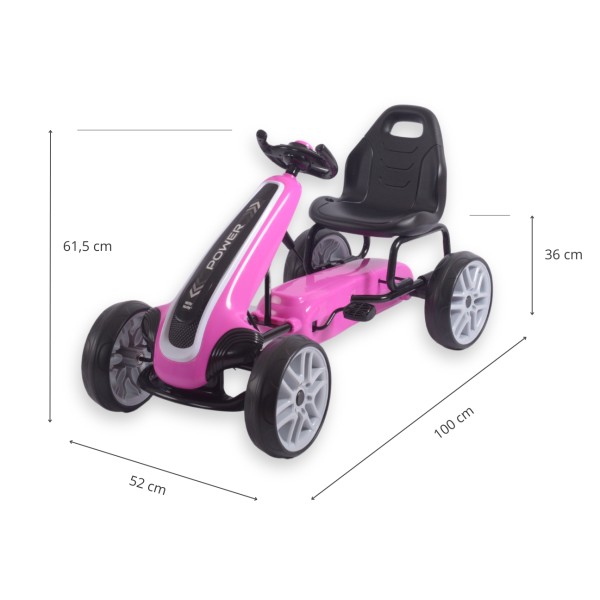 Веломобіль GoKart Milly Mally Power Рожевий