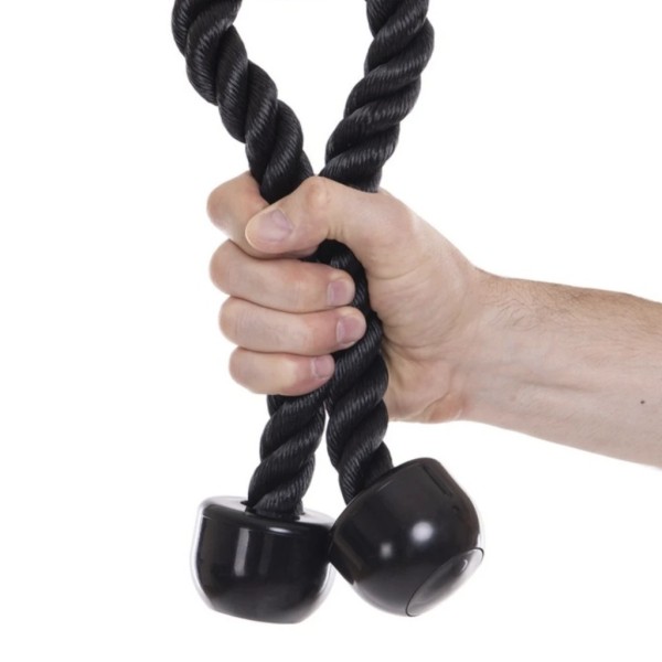 Канат для тяги York Fitness подвійний хват на трицепс з обертовим підвісом, хром