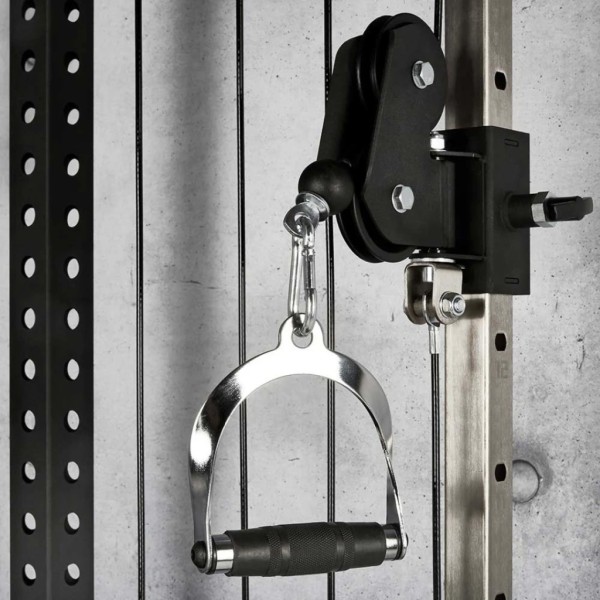 Ручка York Fitness для тяги з гумовою рукояткою, хром