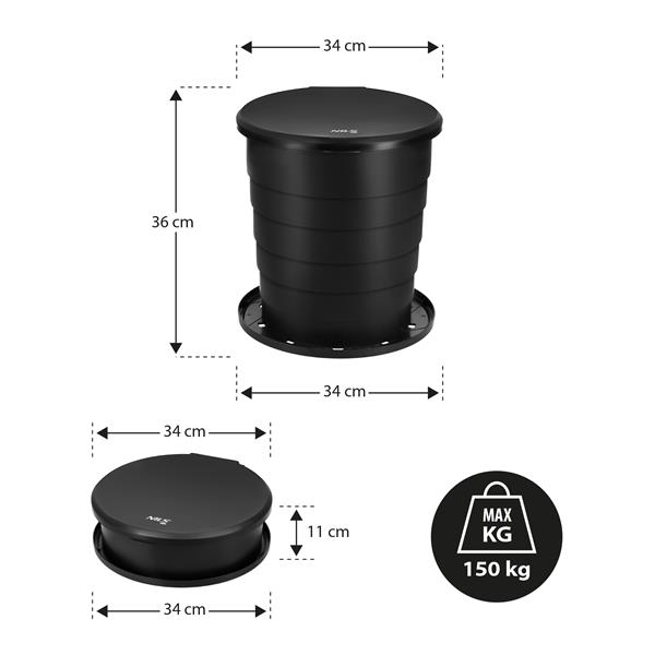 Складний переносний туристичний туалет Nils NC0024, чорний