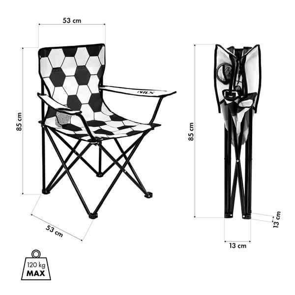 Крісло туристичне Nils NC3303 чорно-біле