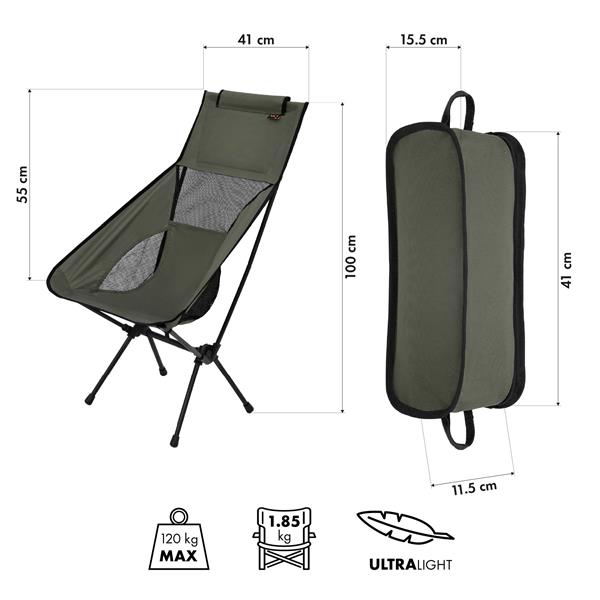 Крісло туристичне Ultralight Nils NC3321 хакі