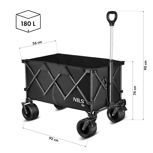 Візок туристичний складний Nils Camp NC2604 чорний