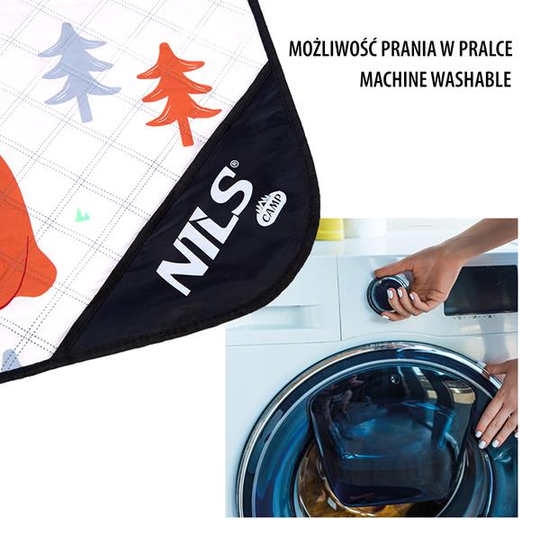 Покривало для пікніку Nils NC8028 195×200 см з візерунком «Ведмеді»