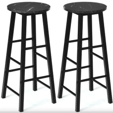 Комплект барних стільців Costway Eugad з підставкою для ніг чорний