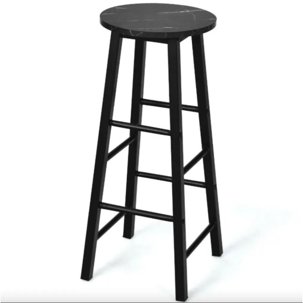 Комплект барних стільців Costway Eugad з підставкою для ніг чорний