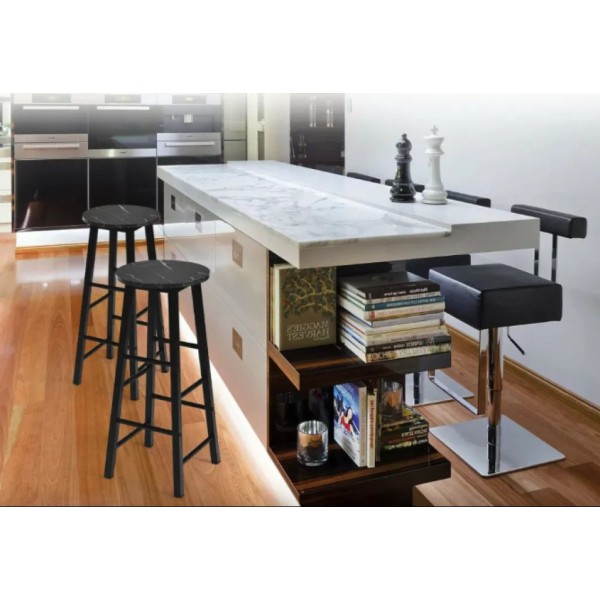 Комплект барних стільців Costway Eugad з підставкою для ніг чорний