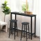 Комплект барних стільців Costway Eugad з підставкою для ніг чорний