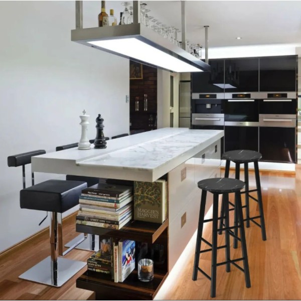 Комплект барних стільців Costway Eugad з підставкою для ніг чорний