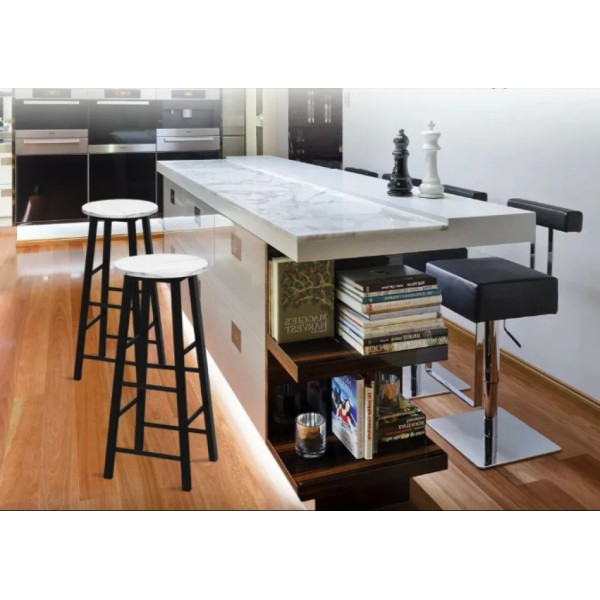 Комплект барних стільців Costway Eugad з підставкою для ніг білий