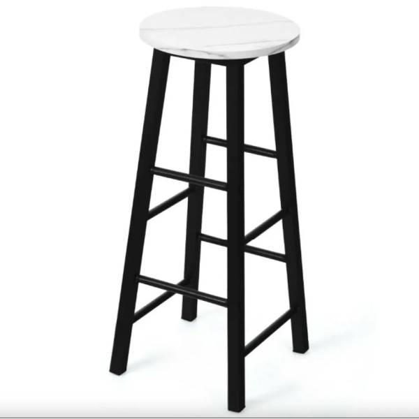 Комплект барних стільців Costway Eugad з підставкою для ніг білий