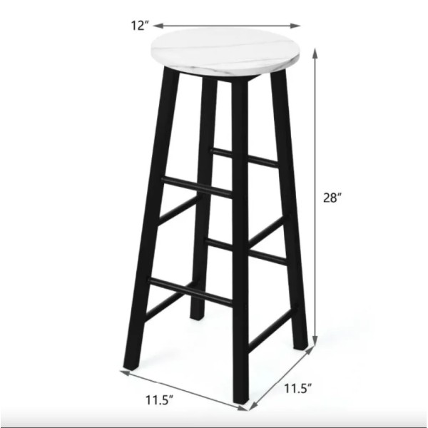 Комплект барних стільців Costway Eugad з підставкою для ніг білий