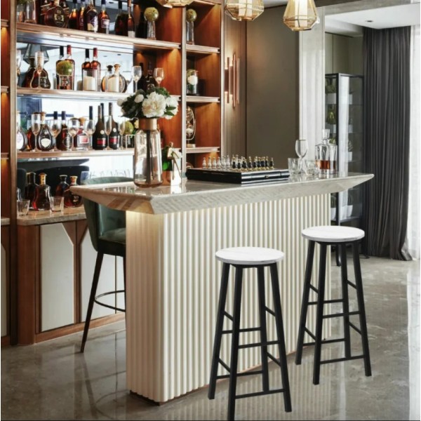 Комплект барних стільців Costway Eugad з підставкою для ніг білий