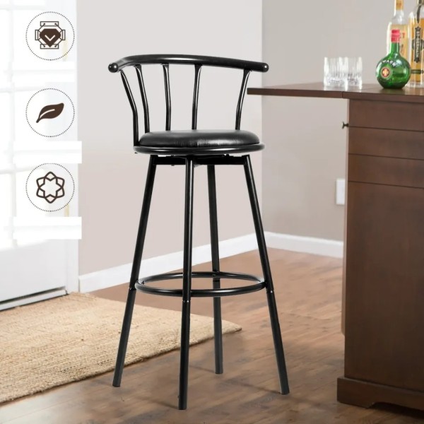 Комплект барних стільців Costway Pareo з спинкою