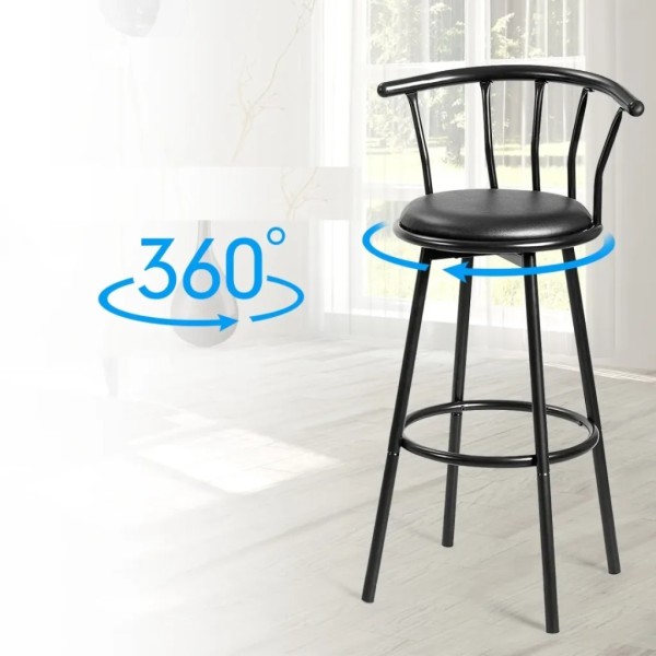 Комплект барних стільців Costway Pareo з спинкою