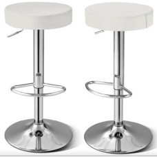 Комплект барних стільців Costway Loreto з круглим сидінням білий
