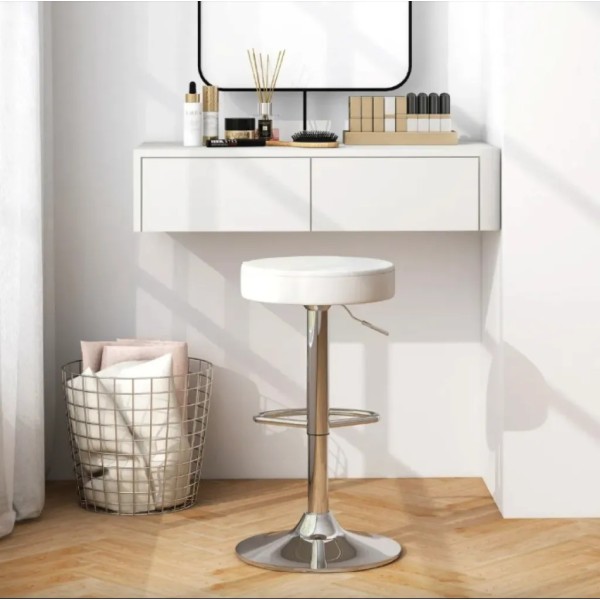 Комплект барних стільців Costway Loreto з круглим сидінням білий